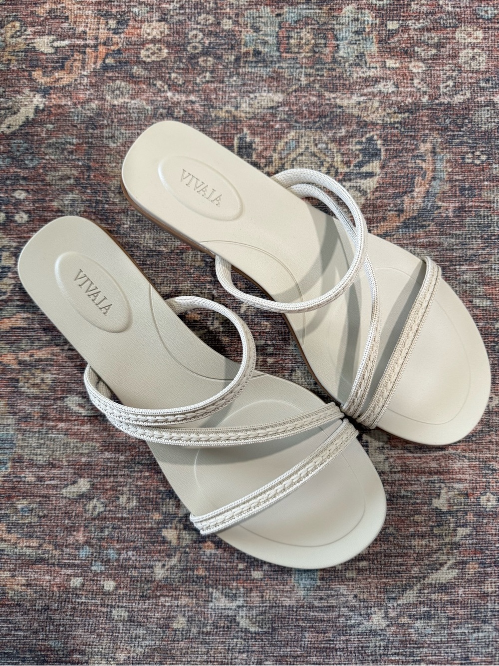 Vivaia Carla Round-Toe Flip-Flops Doeskin Rustic Cable 39 8 - Picture 4 of 10